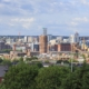 Leeds city centre skyline. Viewed from the South side of the city.