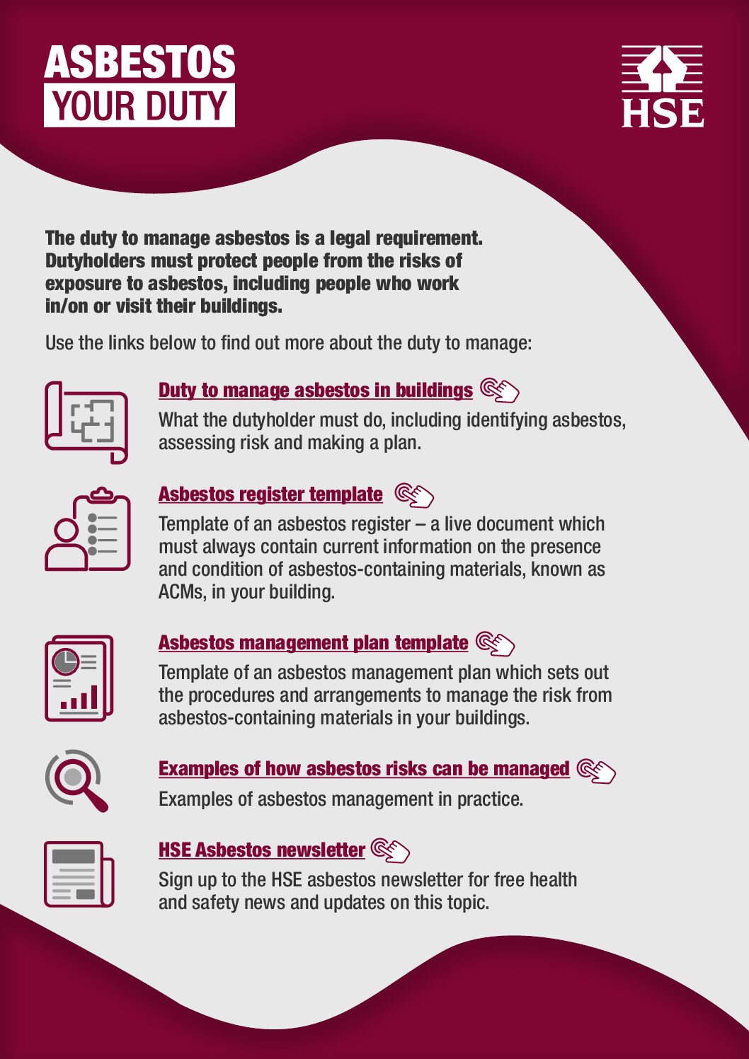 Asbestos Your Duty one pager