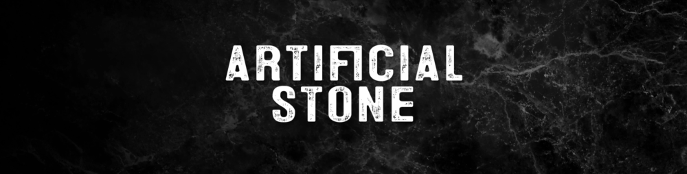 Artificial Stone logo on black marble background