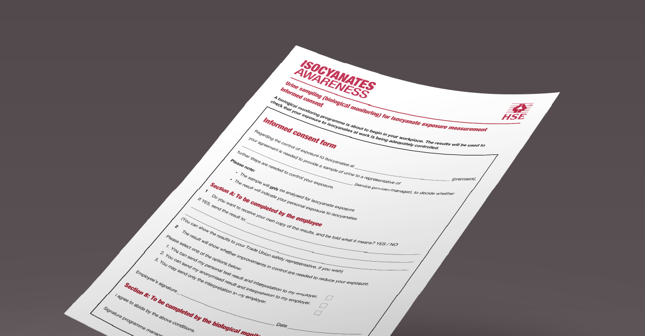 Worker consent form for isocyanate biological monitoring (urine testing)